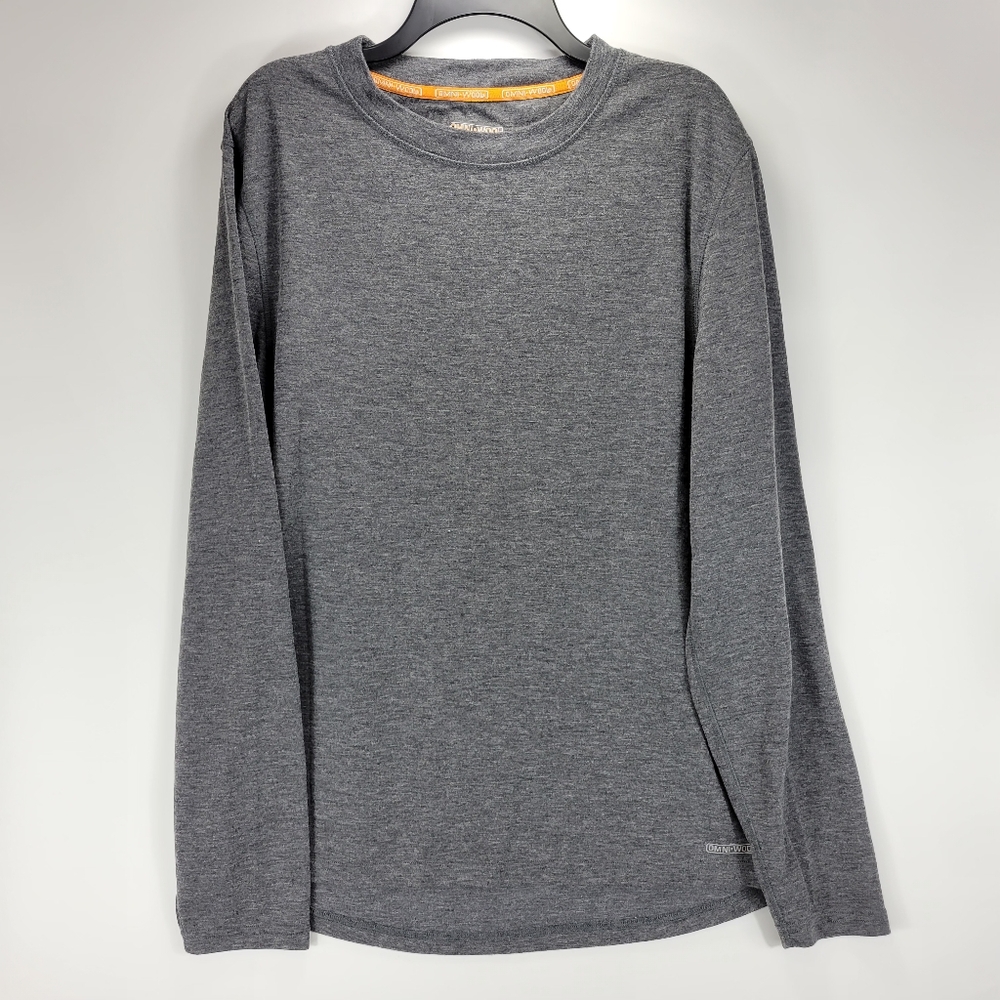 Omni Wool Long Sleeve Wool Blend Athletic Layering Shirt Mens Size XXL 2XL Gray